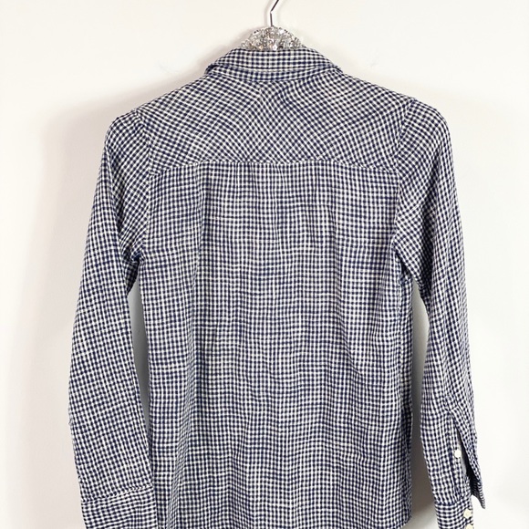 J. Crew Blue Gingham Button Up Boy Fit Size XXS - Picture 5 of 6